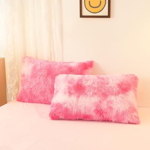 SUCSES Pink Fluffy Duvet Cover Set 3 Pieces