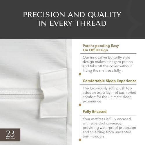 23 THREADS X162 Series Soft Plush Mattress Encasement