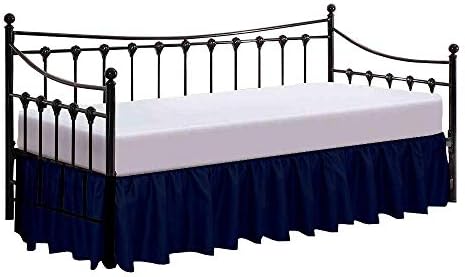 ABP Ruffled Bed Skirt Navy Blue Twin Size 21 Inches Drop