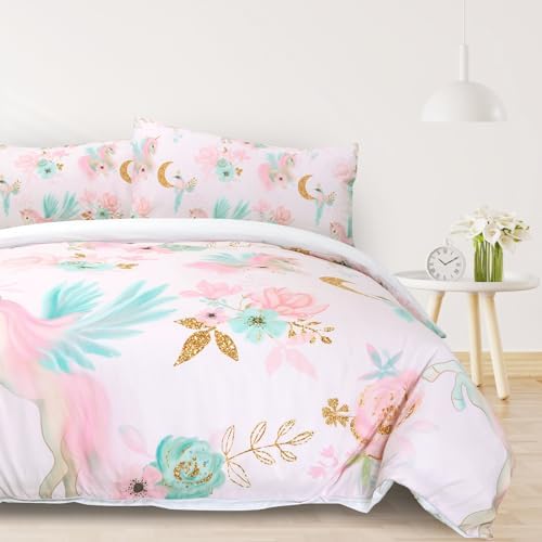 BEDMUST Unicorn Duvet Cover Set Twin