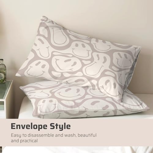 Watbro Kids Duvet Cover Set 3PCS Full Size Light Beige