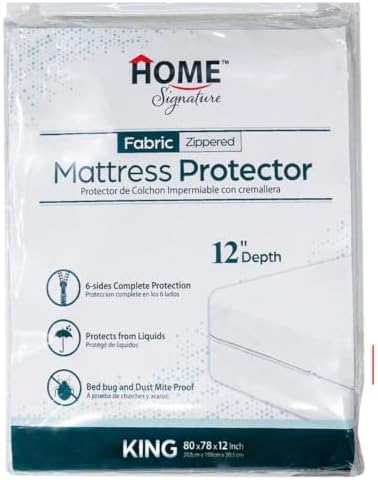 Zippered Waterproof Mattress Protector for King Size Mattress