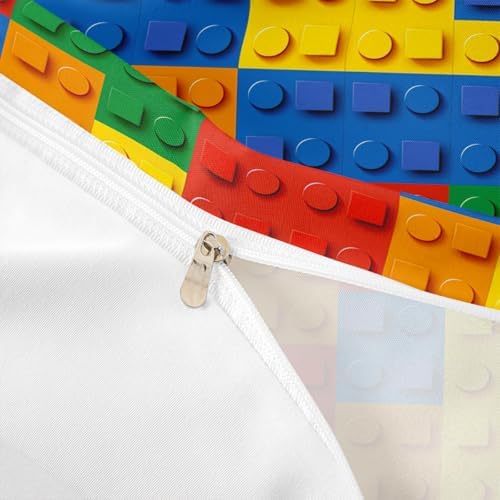 Erosebridal 3D Rainbow Blocks Duvet Cover Set Twin