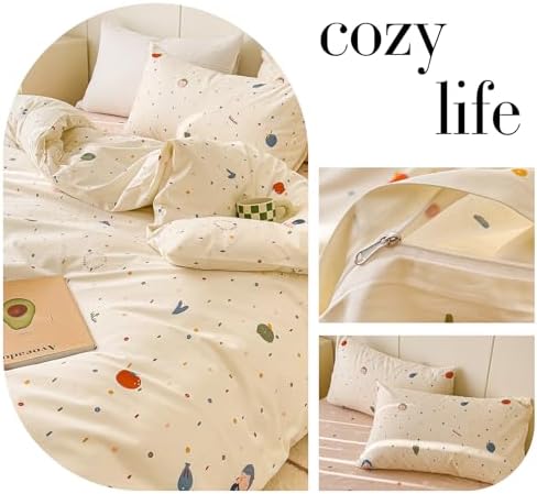 AOJIM Cute Duvet Cover Set 3PCS Queen Size