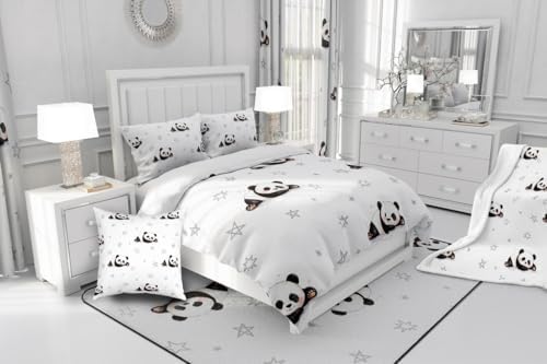 Feelyou Cartoon Panda Duvet Cover Set Twin Size 1