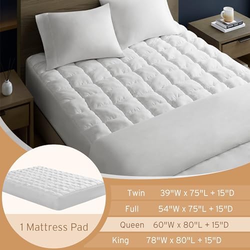 Intelligent Design Queen Mattress Pad - 3D Puff Down Alternative Fill