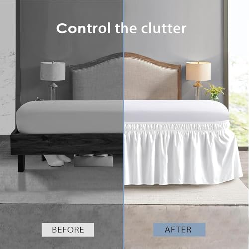 800 Thread Count Egyptian Cotton Bed Skirts with Drop Wrap and Dust Ruffles