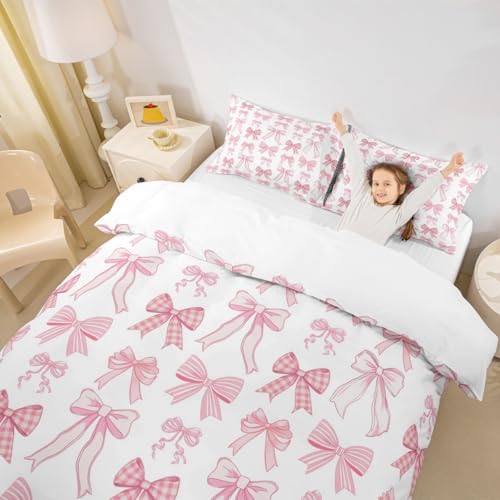 Manfei Bowknot Kids Duvet Cover Set Full Size