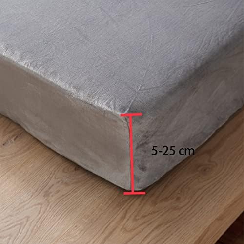 FCLDESHOP Velvet Mattress Pad 200x220cm Purple