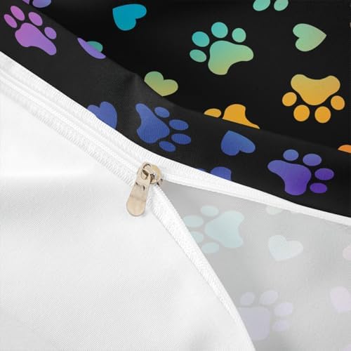 Manfei Dog Paw Print Duvet Cover Set 3PCS