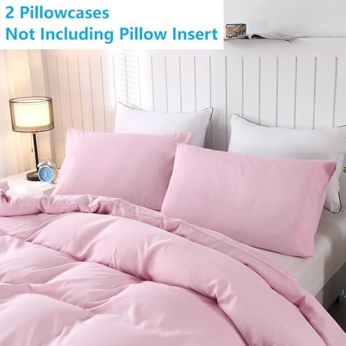 SDIII Light Pink Duvet Cover Set with 2 Pillowcases