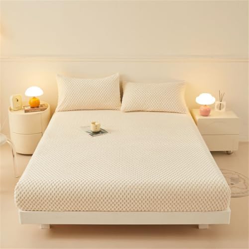 BYHIP Velvet Mattress Protector Flannel Deep Pocket King Size