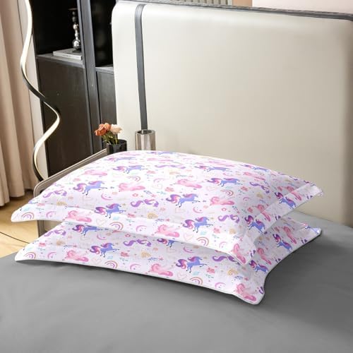 Purple Unicorn Duvet Cover Set Twin with Pillowcase