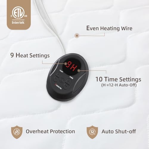 Bwarm Premium Heated Mattress Pad Full Size 54x75 1