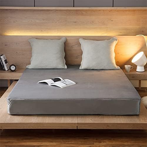FCLDESHOP Velvet Mattress Pad 200x220cm Purple