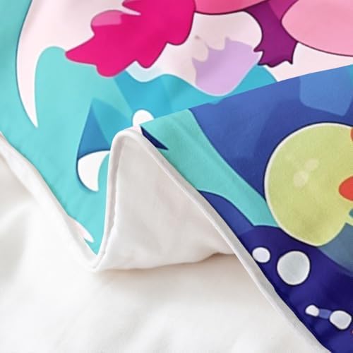 jejeloiu Axolotl Duvet Cover Set Twin Size