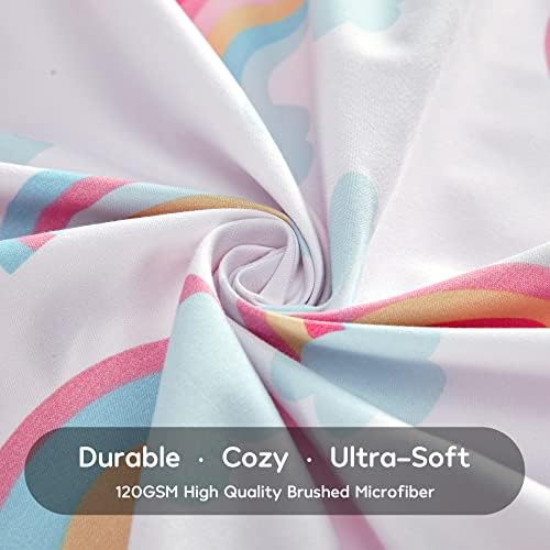 Sleep Zone Kids Duvet Cover Set Queen 3 Pcs - Rainbow Design