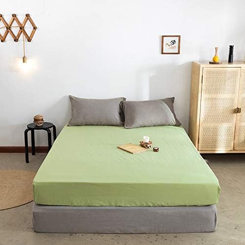 FCLDESHOP Cotton Mattress Pad Cover 180x200cm Green