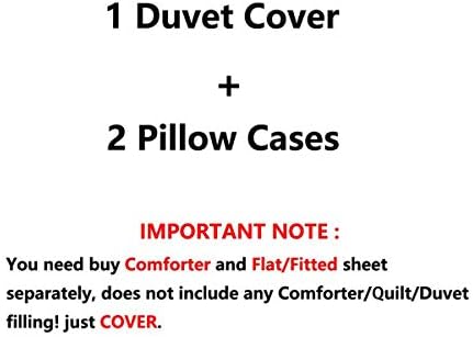 Feelyou Peacock Duvet Cover Set with Floral Pillowcases King Size