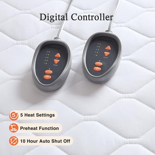 Beautyrest Heated Mattress Pad with 5 Heat Settings and Dual Comfort