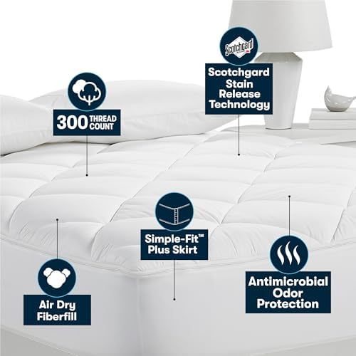 Serta Luxury Soft Mattress Pad Twin Size White