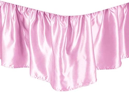 Ruffled Bed Skirt with Platform - Pink 21 Inch Drop 1