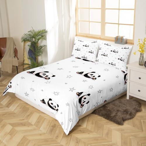 Feelyou Cartoon Panda Duvet Cover Set Twin Size 1