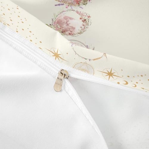 Manfei Sun Moon Girly Duvet Cover Set Queen Size