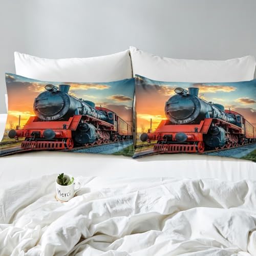 Erosebridal Duvet Cover Set Kids 3D Train Truck Print