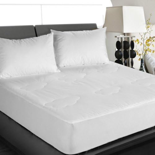 Cottonpure Self-Cooling 100 Cotton Mattress Pad Queen White