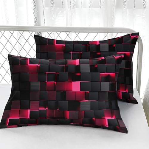 Geometric Pink Black Duvet Cover Set 3PCS