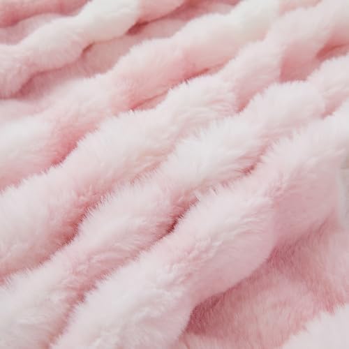 Chovy Kids Girls Pink White Plush Comforter Cover Set