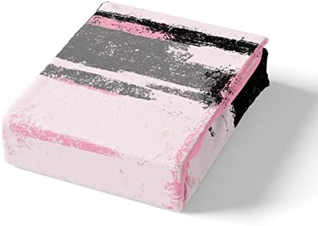 Feelyou Abstract Duvet Cover Set - Pink Black Pattern Queen Size 3Pcs