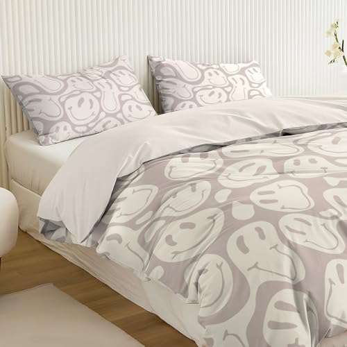 Watbro Kids Duvet Cover Set 3PCS Full Size Light Beige