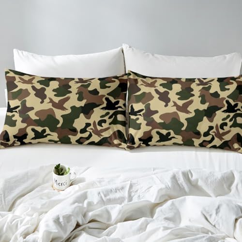 Erosebridal Farmhouse Camo Duvet Cover Set Twin Size