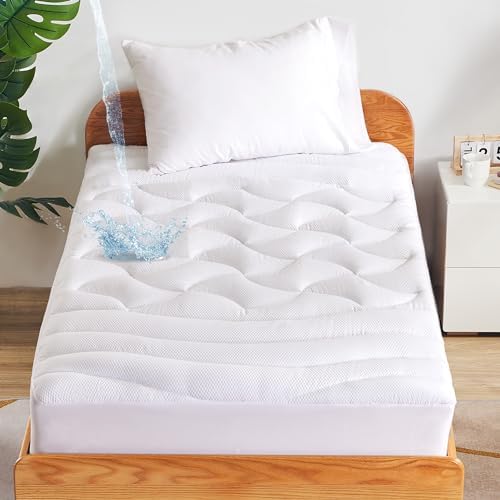 SLEEP ZONE Twin XL Waterproof Mattress Pad - Thick Breathable Noiseless