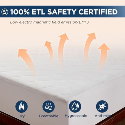 Westinghouse Heated Mattress Pad 54x75 Inch 10 Heat Settings Deep Pocket Fit