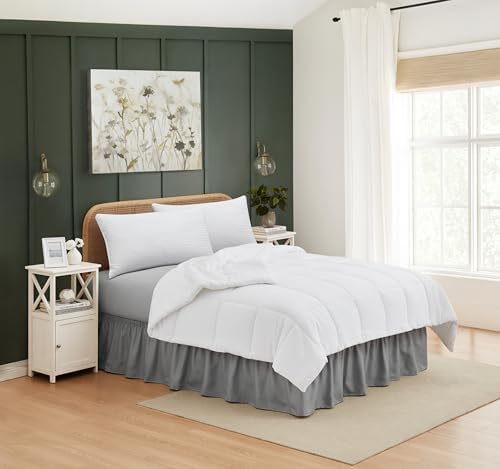 Casual Living Ruffled Bed Skirt for Twin XL Grey
