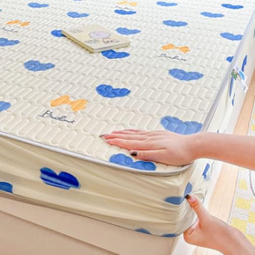 FCLDESHOP Cool Latex Ice Silk Mattress Pad Cover 120x200cm 2pcs
