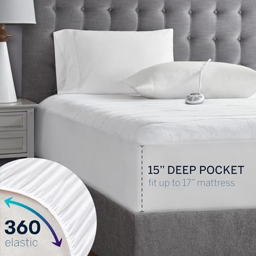 Serta Plush Heated Mattress Pad - 10 Heat Settings Auto Shut Off Twin XL
