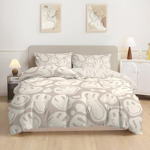 Watbro Kids Duvet Cover Set 3PCS Full Size Light Beige