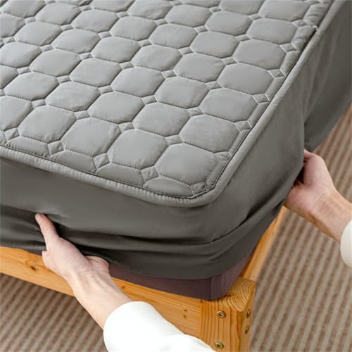 BYHIP Fitted Sheet and Pillowcase 100 Brushed Microfiber Twin Dark Gray