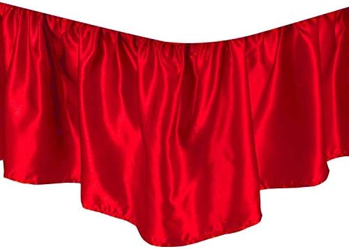 ABP Ruffled Bed Skirt Twin Red 12 Inch Drop