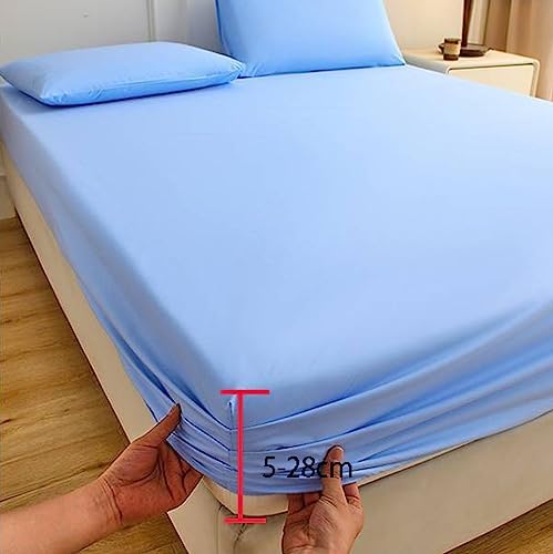 FCLDESHOP Fitted Mattress Pad 90x200cm 2pcs Light Yellow