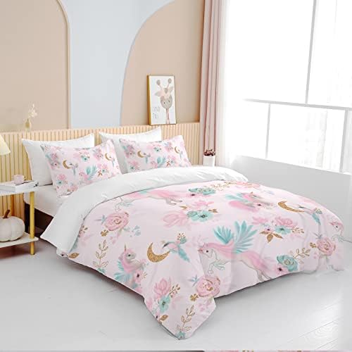 BEDMUST Unicorn Duvet Cover Set Twin