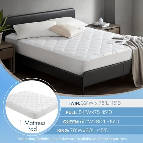 Sharper Image King Mattress Pad Overfilled Jersey Knit Ultra-Soft Cooling Touch