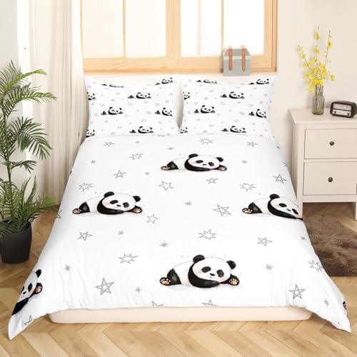 Feelyou Cartoon Panda Duvet Cover Set Twin Size 1