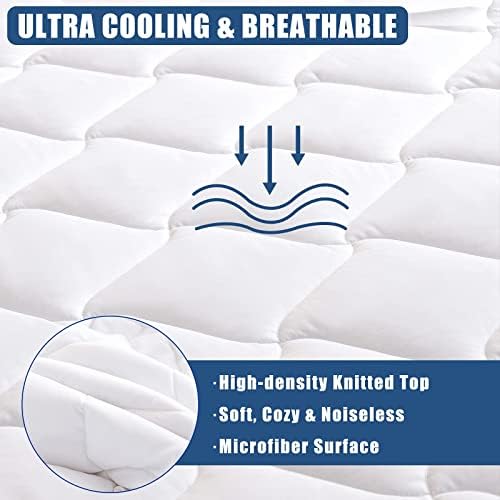 JamRest Full Size Quilted Mattress Pad with Waterproof Cooling Cover