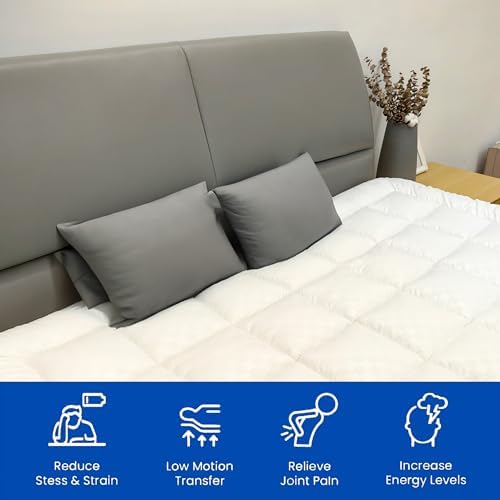 Treaton Quilted Mattress Pad Fitted Elastic Protector 18 Inches Deep Pocket White