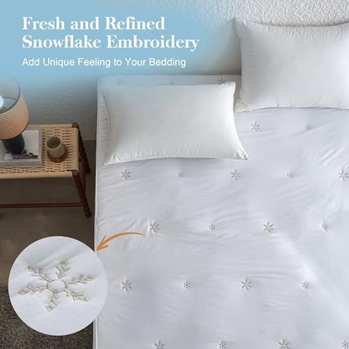 SimpleOpulence King Size Mattress Pad Protector - White 1